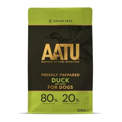 Abbildung von AATU Trockenfutter für Hunde, 80/20 Hundetrockenfutter mit Ente, Hundefutter Getreidefrei Hohem Proteingehalt, Natürliche Tiernahrung Ausgewachsene Hunde Aller Rassen, 10 kg