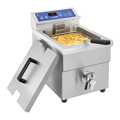 Abbildung von Royal Catering Fritteuse 10 L Induktionsfritteuse mit Ablasshahn Timer LED, 3500 W