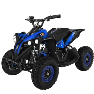 Abbildung von Actionbikes Motors Kinder Elektro Miniquad ATV RENEBLADE 𝟭𝟬𝟬𝟬 Watt 𝟒𝟖 Volt Pocket Quad Kinderquad Safety Touch Fußschalter 3 Geschwindigkeitsstufen (Schwarz/Blau)