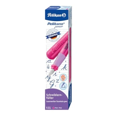 Abbildung von Pelikan Füller Pelikano Junior, Schreiblernfüller für Linkshänder, Pink, Feder L, 824866