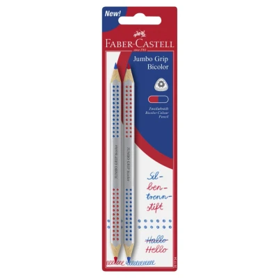 Abbildung von FABER CASTELL 201734 Jumbo Grip bicolor Silbentrennstift, 2 Stifte, Rot und Blau