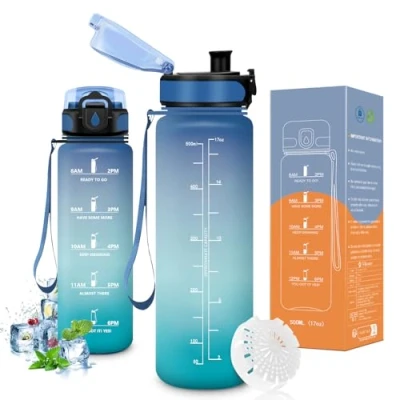 Abbildung von Vikaster Flasche, Trinkflasche 500ml, Fahrrad, Kohlensäure Geeignet, Sportflasche für Kinder, Schule, Fitness, Outdoor