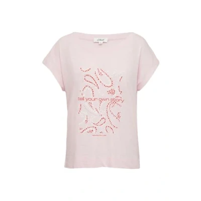 Abbildung von T Shirt im Relaxed Fit mit Artwork rosa 40
