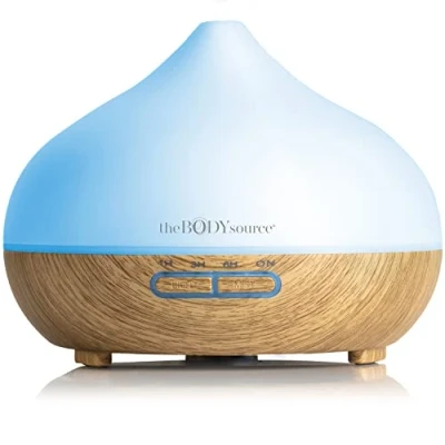 Abbildung von The Body Source 300ml Ultraschall Aroma Diffuser Luftbefeuchter mit 7 Farben LED Licht und Timer Elektrische Duftlampe für ätherische Öle Aromatherapie Zuhause, Büro, Spa