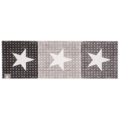 Abbildung von Zala Living Cook &amp; Clean Läufer rutschfest Teppichläufer Flachgewebe Kurzflor Teppich Küchenteppich Waschbar Küchenläufer Boulevard für Flur, Küche, Wohnzimmer Schwarz Grau, 45x140cm