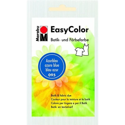 Abbildung von Marabu 17350022095 Easy Color azurblau, 25 g Batik und Handfärbefarbe für Baumwolle, Leinen, Seide Mischgewebe, handwaschbar bis 30C, sehr gute Lichtechtheit, nicht kochecht