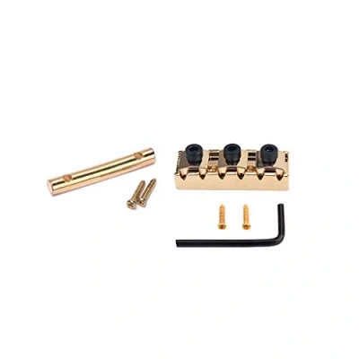Abbildung von Alnicov Gitarrenteile Sicherungsmutter und Saitenspanner Saitenhalter 42mm für Floyd Rose Tremolo Bridge (Gold)