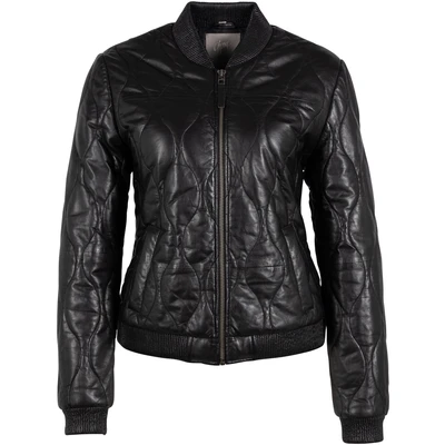 Abbildung von Gipsy Lederjacke &quot;GWMailisa&quot;, mit typischen Bomberjacke Details, Wattierung, allover gesteppt