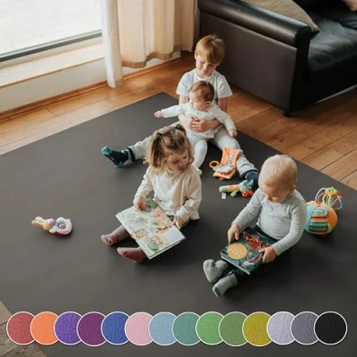 Abbildung von Krabbelmatte SanoSoft XXL Krabbelunterlage made in Germany Öko Tex 100 180x240cm Grau