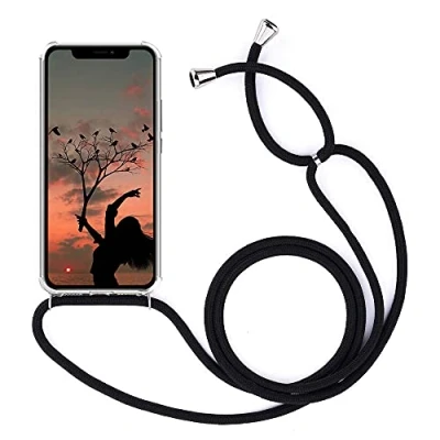 Abbildung von YuhooTech Handykette Hülle Kompatibel mit iPhone 14 Pro Max Handyhülle, Smartphone Necklace Band Handyhülle Kordel Umhängenband Schnur Case zum umhängen in Schwarz