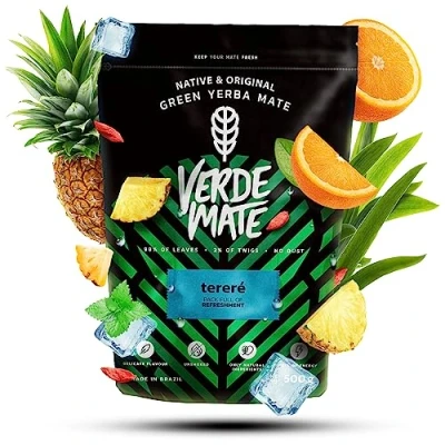 Abbildung von Verde Mate Green Terere 0,5kg Yerba mit Früchten und Kräutern Erfrischende Perfekt für Tereré Anregung Brasilianische 500 g