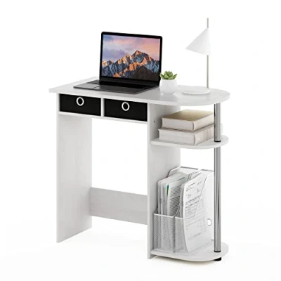 Abbildung von Furinno Go Green Home Laptop Notebook Computertisch/Tisch, Weiße Eiche/Edelstahlrohre