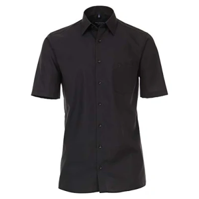 Abbildung von CASAMODA Comfort Fit Hemd Halbarm New Kent Kragen Popeline schwarz Gr. 48