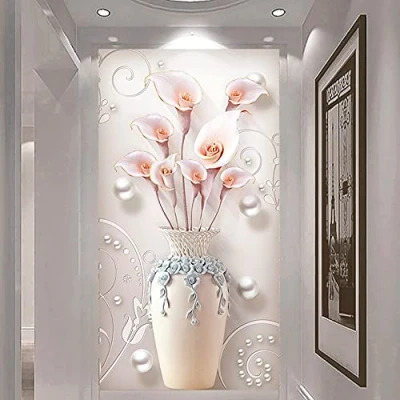 Abbildung von DIY 5D Diamond Painting Bild Kits Full Drill Calla Lilie Groß Diamant Malerei nach Zahlen Kit Kunst Voll Dot Crystal Strass Mosaik Stickerei Kreuzstich Handwerk für Home Wanddekoration 30x70cm