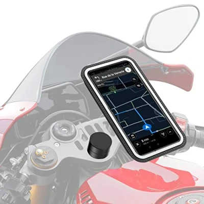Abbildung von Shapeheart französische Innovation, magnetische Telefonhalterung für Sportmotorräder Lenkerhälften. Handyhalterung Sportmotorräder, Anti Vibration, wetterfest und universell einsetzbar