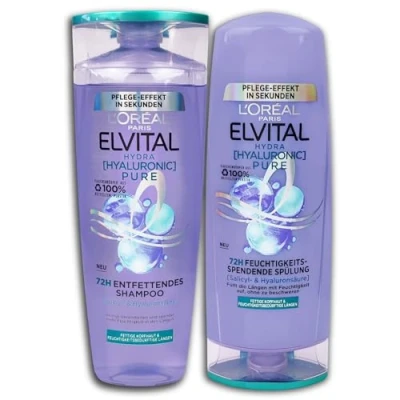 Abbildung von 2 er Pack Loreal Elvital Hydra Hyaluronic Pure Shampoo x 300 ml