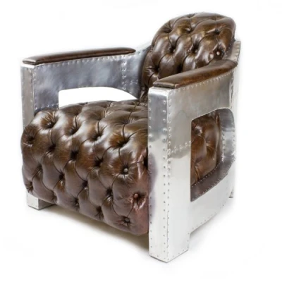Abbildung von Phoenixarts Sessel Chesterfield Ledersessel Vintage Design Ohrensessel Leder Lounge ClubSessel (Braun 456)