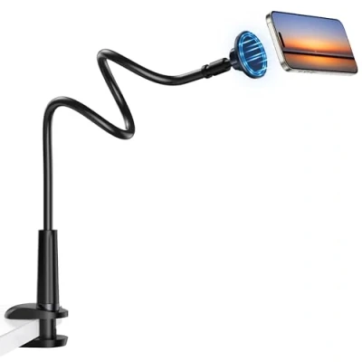 Abbildung von DiTouch Magnetische Schwanenhals Handyhalterung für iPhone 13/12 Ständer, Tischklemme, 360 drehbar, verstellbar, Büro/Zuhause, kompatibel mit 13, 12 Pro/13 Mini/13 Pro Max, MagSafe Hülle (H049)