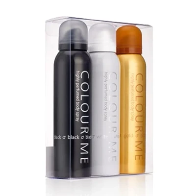 Abbildung von Colour Me Milton Lloyd Körperspray, Schwarz/Weiß/Gold, 150 ml, 3 Stück