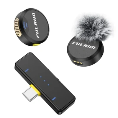 Abbildung von FULAIM Lavalier Mikrofon Wireless für iPhone 15 16/Android/PC, Mini mit Geräuschunterdrückung, Handy Video Recording YouTube Vlog Streaming Twitch Facebook Live