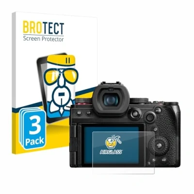 Abbildung von BROTECT Schutzglas für Panasonic Lumix DC G9 II (3 Stück) Schutzfolie Panzer Folie Glas [Extrem Kratzfest 9H, Anti Fingerprint, Ultra Transparent]