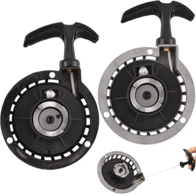 Abbildung von Pocketbike Seilzugstarter,Tianher 2 Stück Motorrad Starter Seilzugstarter Pullstarter Aluminium für Takt 49CC Mini Zündung Motor Pocket ATV Bike Dirt Minimoto Kinderfahrrad Quad Zugstarter.