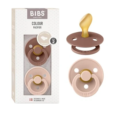 Abbildung von BIBS Colour Schnuller 2er Pack Latex Gr.2, Woodchuck/Blush