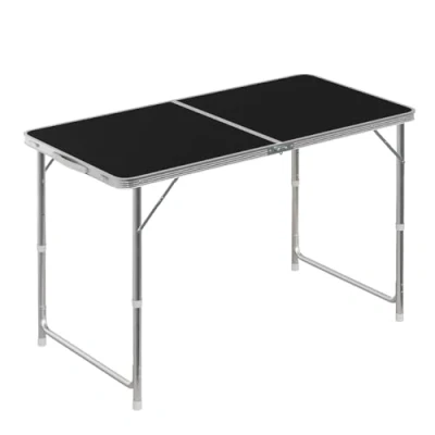 Abbildung von WOLTU Campingtisch Klapptisch Gartentisch Arbeitstisch Balkontisch höhenverstellbar Aluminium MDF Schwarz CPT8122sz