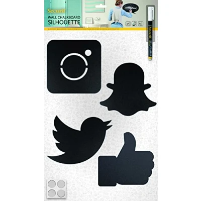Abbildung von Securit Silhouette Social Media Tafeln, Schwarz, 53 x 31 1 cm, Plastik