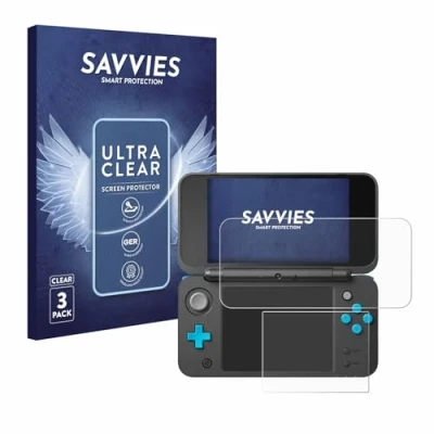 Abbildung von Savvies 6 Stück Schutzfolie für New Nintendo 2DS XL Displayschutz Folie Ultra Transparent