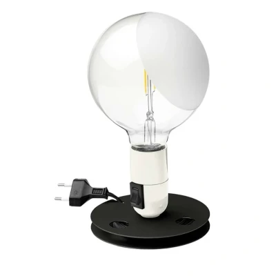 Abbildung von FLOS Lampadina LED Tischlampe weiß, Fuß schwarz