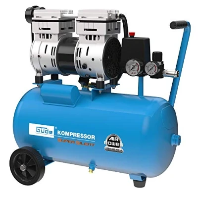 Abbildung von Güde Kompressor Flüsterkompressor Airpower 150/8/24 Silent 0,75 kW, 230 V Ölfrei 50136, max. 8 bar, 24 l, Set, 1 tlg.