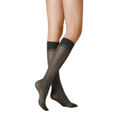 Abbildung von KUNERT Damen Kniestrümpfe Satin Look 40 weicher Bund DEN Graphit 0420 39 42