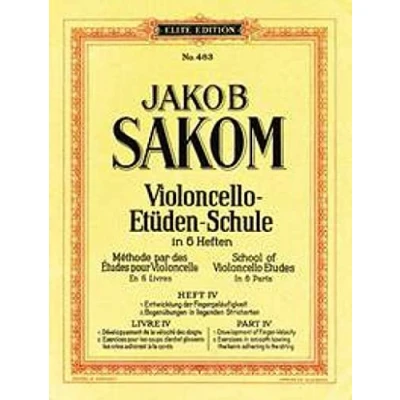 Abbildung von Violoncello Etüden Schule: Entwicklung der Fingerläufigkeit Bogenübungen in liegenden Stricharten. Heft 4. Violoncello.: Développement de la ... Numéro cello. (Simrock Original Edition)