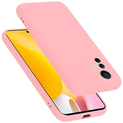 Abbildung von Cadorabo Hülle kompatibel mit Xiaomi 12 LITE Silikon Handyhülle für Case aus flüssigem Kratzfeste und stoßfeste dünne TPU Schutzhülle Liquid PINK