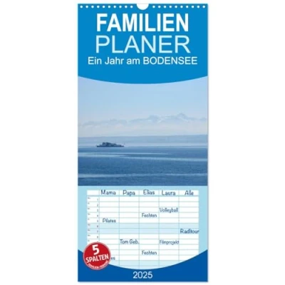 Abbildung von Familienplaner 2025 Ein Jahr am BODENSEE mit 5 Spalten (Wandkalender, 21 cm x 45 cm), CALVENDO