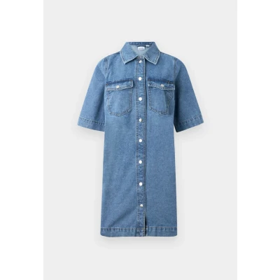 Abbildung von Vero Moda Vmfenja 2/4 Short Jeanskleid, Damen, Größe: Large, Medium blue denim