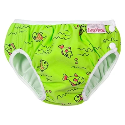 Abbildung von ImseVimse, Badehose für Babys, Schwimmwindel S 6 8kg Grüne Fische
