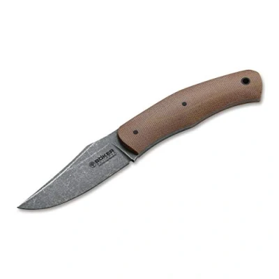 Abbildung von Böker Manufaktur Solingen Unisex Erwachsene Boxer Fixed feststehendes Messer, braun, 19,5 cm