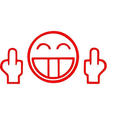 Abbildung von unbekannt Autoaufkleber Fuck You Face JDM rot Sticker Aufkleber Tuning ca. 11x6 cm