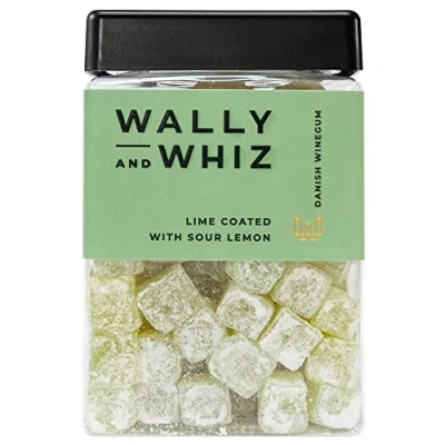 Abbildung von Wally and Whiz Dänische Gourmet Weingummis Limette und Saurer Zitrone Geschmack Süßigkeiten Fruchtgummis Tolles Geschenk Vegane Glutenfrei &amp; Allergenfrei Natürliche Aromen/Farben 240g