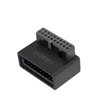Abbildung von SHANFEILU USB 3.0 90 Degree Motherboard Adapter 19 Pin/20 Pin Male to Female Extension L Turn Right Angle Socket for Desktop (Down PH19B)