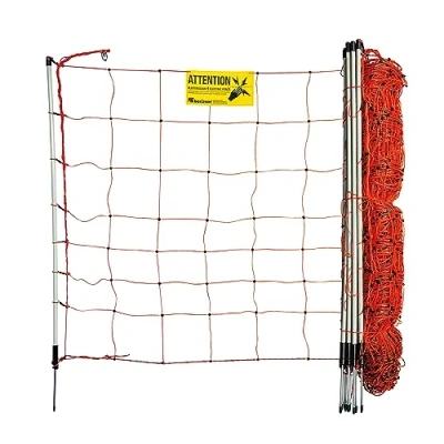 Abbildung von horizont strongLine Schafzaun 50m, 90 cm hoch 14 Fiberglaspfähle Schafnetz mit Einzelspitze Strom, für Hunde, Elektrozaun Schafe, Ziegen, Lämmer