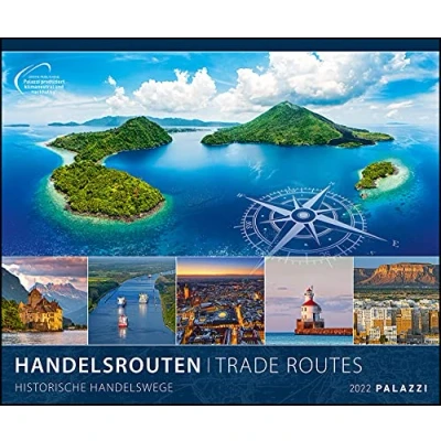 Abbildung von Handelsrouten 2022 Bild Kalender Poster 60x50: Historische Handelswege