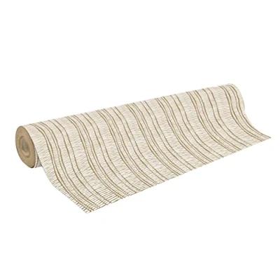 Abbildung von Clairefontaine 223881C Rolle Geschenkpapier Kraftnatur 50mx70 cm 70g, Instinkt Streifen Weiß, 1