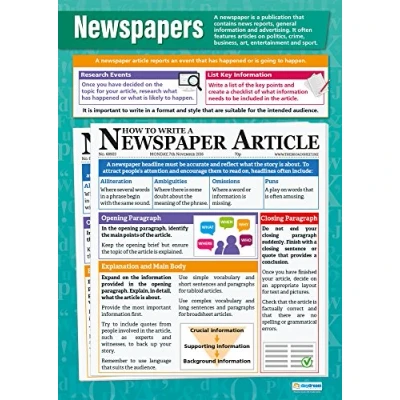 Abbildung von Daydream Education Poster „Newspapers“, Englisch Poster, Glanzpapier, 850 mm x 594 (A1), Sprachposter für Klassenzimmer, Lernposter