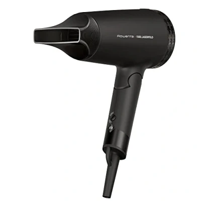 Abbildung von Rowenta Haartrockner x Karl Lagerfeld CV184L Express Style Haartrockner, 1600 W, kompaktes, klappbares Design perfekt für Unterwegs, ultraleicht