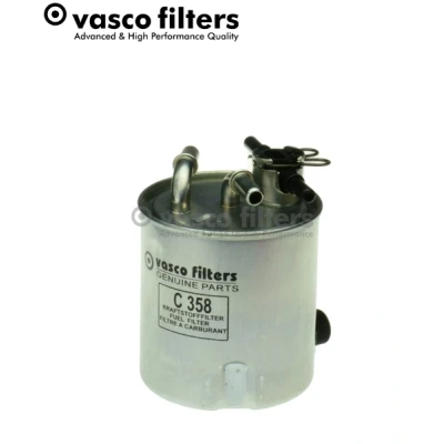 Abbildung von DAVID VASCO C358 Kraftstofffilter Leitungsfilter, mit Anschluss für Wassersensor, Filterheizung 10 8 NISSAN: Qashqai / Qashqai+2 I, X Trail