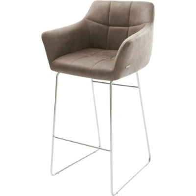 Abbildung von Barstuhl Yulo Flex Vintage Taupe Kufengestell Edelstahl