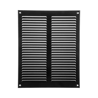 Abbildung von 20 x 25 cm schwarze Abdeckung der Entlüftung Stahlrücklauf Luftgitter für Decke und Seitenwand HVAC mit Insektenschutzgitter (200 250 mm, schwarz)